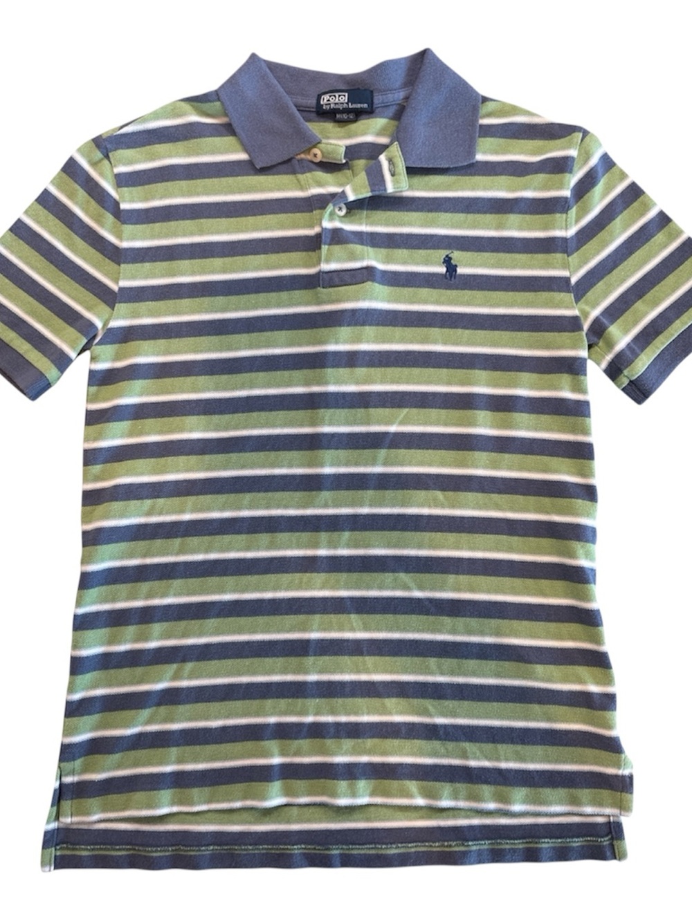 Ralph Lauren Kids Striped Polo in Blue & Green